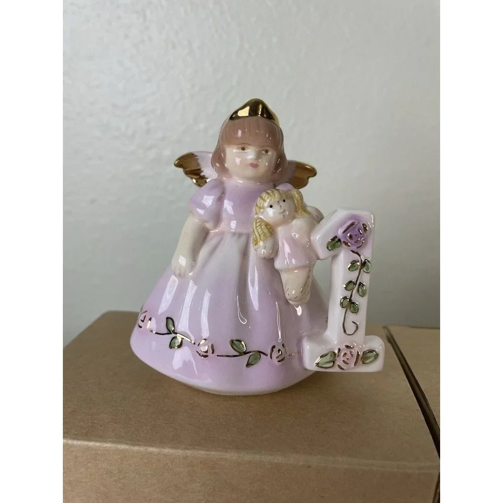 Lot of 4, Russ Berrie Just for You Birthday Angel Cake Topper Gift Age 1 2 3 & 4